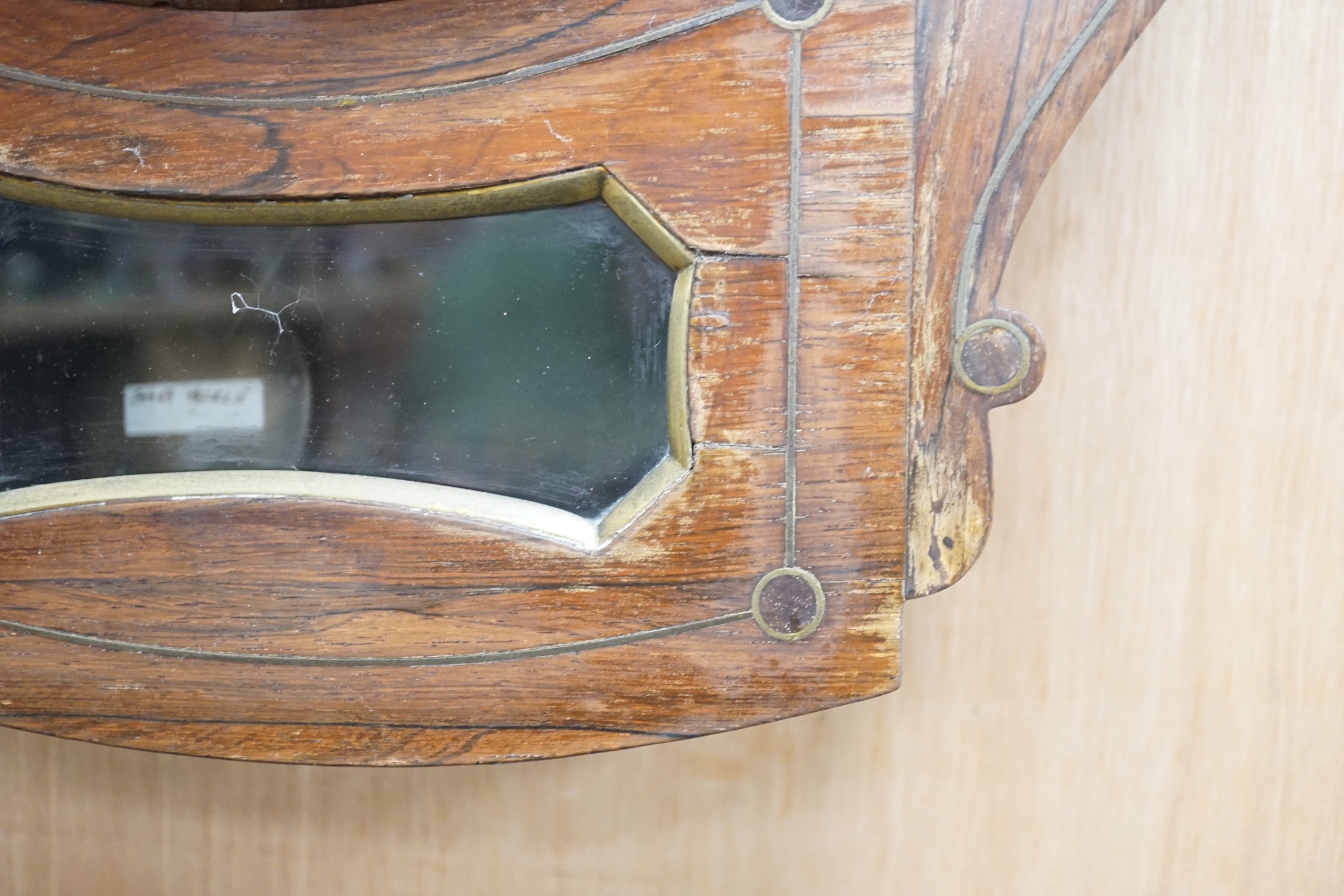 A Victorian inlaid rosewood drop-dial wall clock, James Heckle, Liverpool, single fusee movement with pendulum